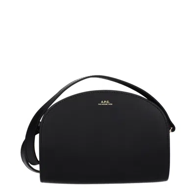 Apc A.p.c. Black Leather Crossbody Women's Bag