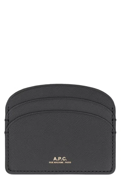 Apc A.p.c. Black Leather Demi-lune Card Holder