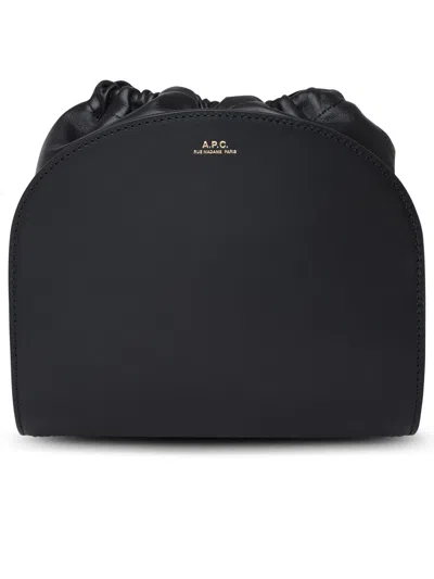Apc Black Leather Demi-lune Mini Bag