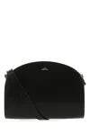 Apc A.p.c. Women Black Leather Mini Demi Lune Shoulder Bag