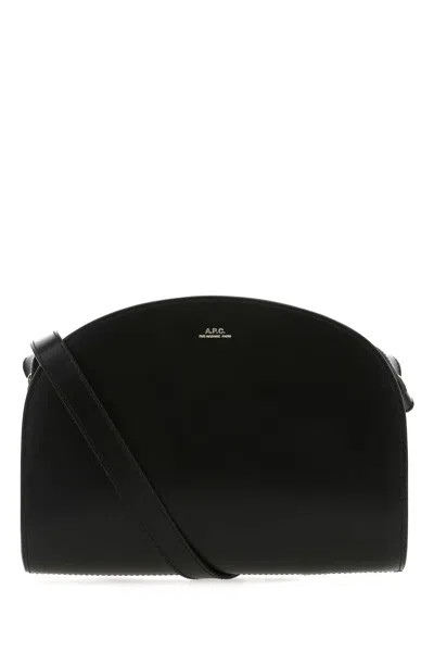 Apc A.p.c. Black Leather Demi Lune Shoulder Bag