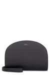 Apc A.p.c. Women Black Leather Mini Demi Lune Shoulder Bag