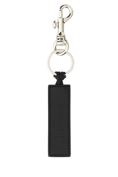 Apc A.p.c. Black Leather Key Ring