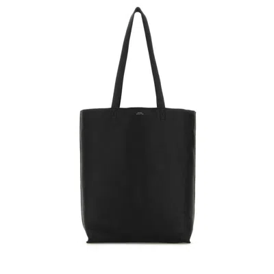 A.p.c. Black Leather Maiko Shopping Bag In ["black"]