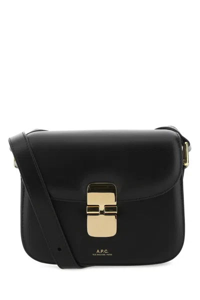 APC A.P.C. BLACK LEATHER MINI GRACE CROSSBODY BAG