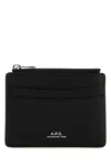 Apc Black Leather Paris Card Holder In Black