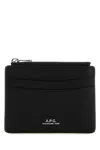 Apc Black Leather Paris Card Holder In Black
