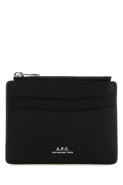 APC BLACK LEATHER PARIS CARD HOLDER