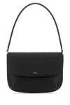 Apc Sarah Logo-embossed Leather Shoulder Bag In Black