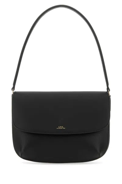 APC BLACK LEATHER SARA SHOULDER BAG