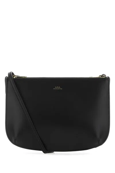 Apc Black Leather Sarah Crossbody Bag In Lzz