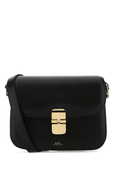 A.p.c. Black Leather Small Grace Crossbody Bag