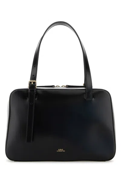 Apc A.p.c. Black Leather Virginie Handbag