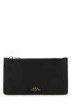 Apc A.p.c. Women Black Leather Willow Card Holder