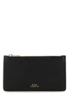 Apc A.p.c. Women Black Leather Willow Card Holder In Lzz