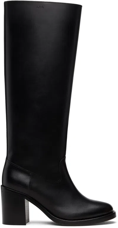 Apc Black 'les Bottes' Tall Boots