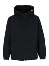 Apc 'youri' Blue Hooded Jacket With Logo Patch In Tech Fabric Man In Black