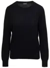 Apc A.p.c. Black Sweater With Tonal Logo Embroidery In Wool Woman In Black