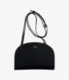 Apc A.p.c. Women Black Leather Mini Demi Lune Shoulder Bag