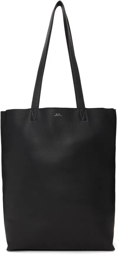 A.p.c. Men Black Leather Maiko Shopping Bag