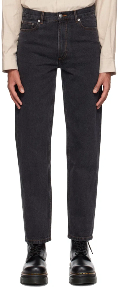 Apc Black Martin Jeans In Lze Noir Delave