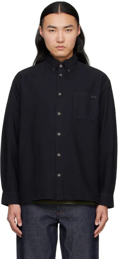 Apc Black Mateo Logo Shirt In Lzz Black