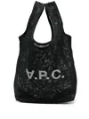 Apc Black Mesh Tote Shopper Bag With Logo Man In Black