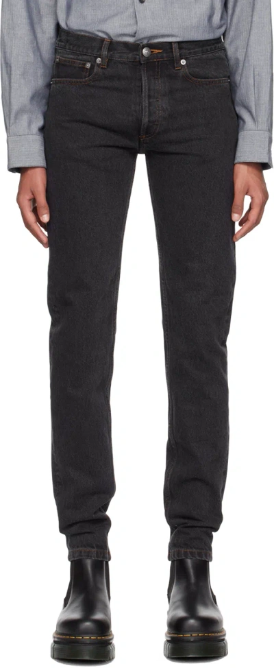 Apc Black New Standard Jeans In Lze Noir Delave