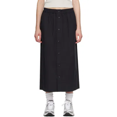 A.p.c. Black Organic Cotton Midi Skirt