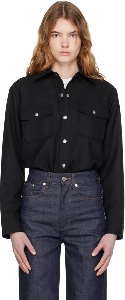 Apc Black Over Shirt In Multi