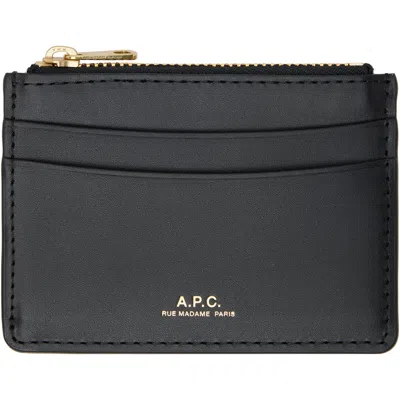A.p.c. Black Paris Card Holder In Lzz Black
