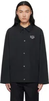Apc A.p.c. Regis' Black Cotton Blend Shirt In Lzz Black