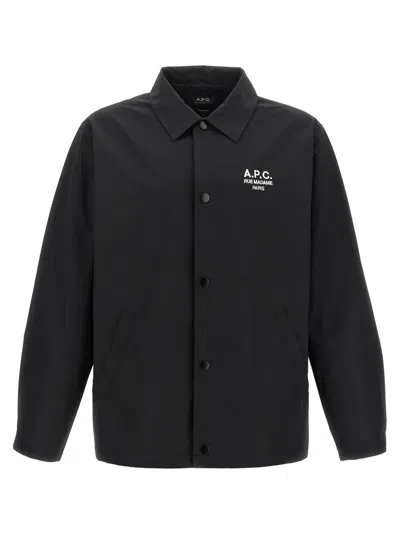 APC A. P.C. MEN BLACK REGIS LOGO OVERSHIRT, M LUXURY JACKETS FOR MEN DARVEYS