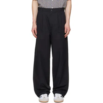 A.p.c. Ricky Straight-leg Pleated Organic Cotton Trousers In Blue