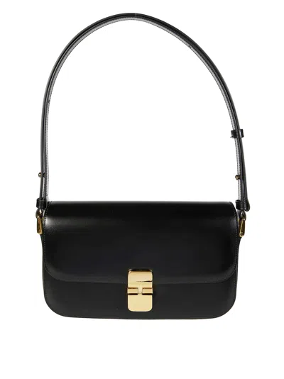 A.p.c. Black Sac Grace Flap Closure Shoulder Bag