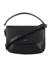 Apc Elegant Saffiano Leather Mini Handbag 18x25x8.5 Cm In Black