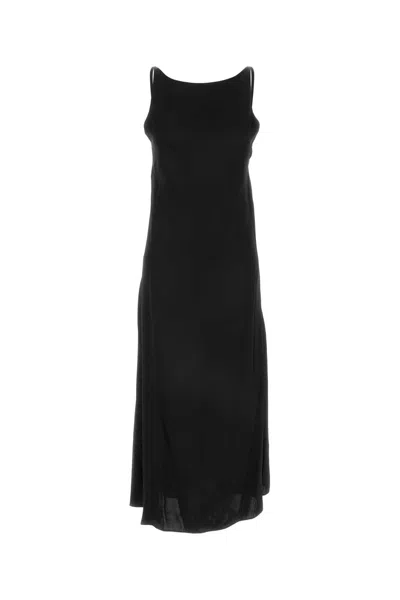 Apc A.p.c. Black Satin Junia Dress