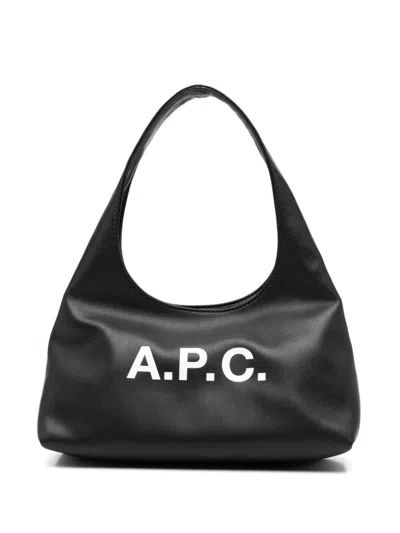 Apc A.p.c. Black Shoulder Bag With Magnetic Fastening