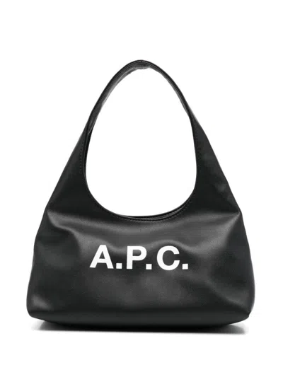 Apc Black Shoulder Bag With Magnetic Fastening