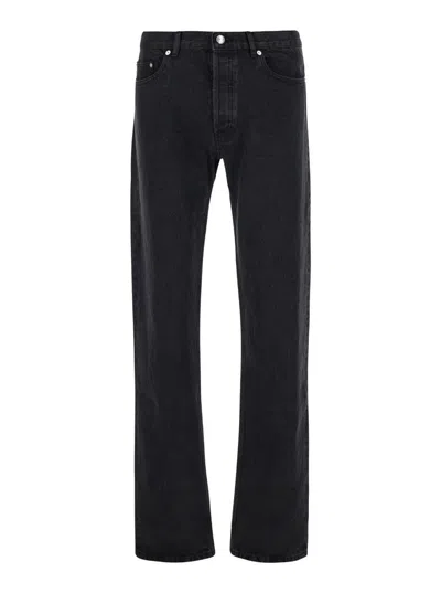 Apc Black Slim Five-pocket Jeans In Denim Man