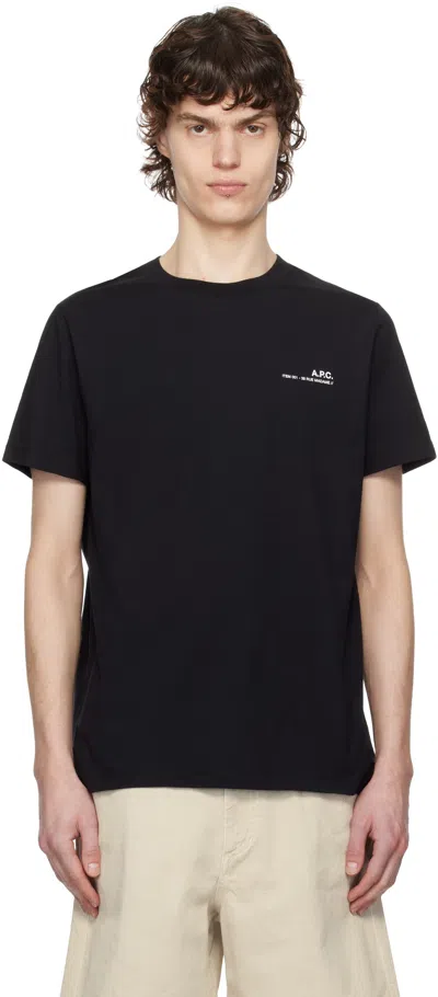 Apc Black Standard Item T-shirt In Tzc Noir/blanc