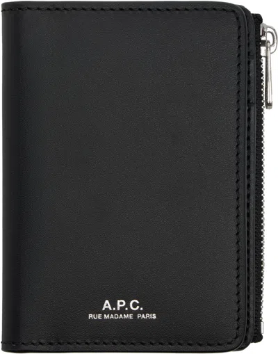 Apc Black Stefan Zip Wallet In Lzz Black