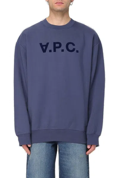 Apc Black Stretch Cotton Oversize Sweatshirt In Blue