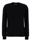 Apc A.p.c. Black Sweater With Tonal Logo Embroidery In Wool Woman In Black