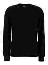 Apc A.p.c. Black Sweater With Tonal Logo Embroidery In Wool Woman In Multicolor