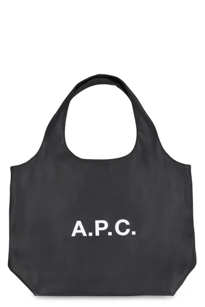 Apc A.p.c. Black Synthetic Leather Shopping Bag