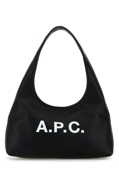 Apc A.p.c. Black Synthetic Leather Small Ninon Shoulder Bag