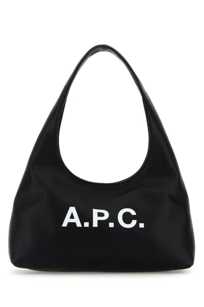 Apc Black Synthetic Leather Small Ninon Shoulder Bag