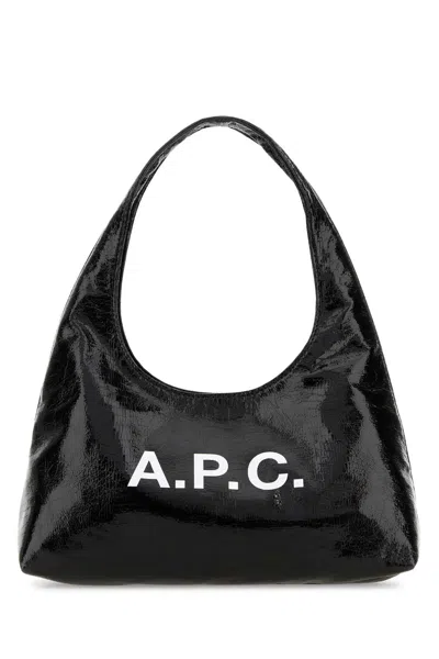 Apc Black Synthetic Leather Small Ninon Shoulder Bag