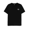 Apc A.p.c. Men Black Crewneck T-shirt With Logo Embroidered On The Front In Cotton Man In Black